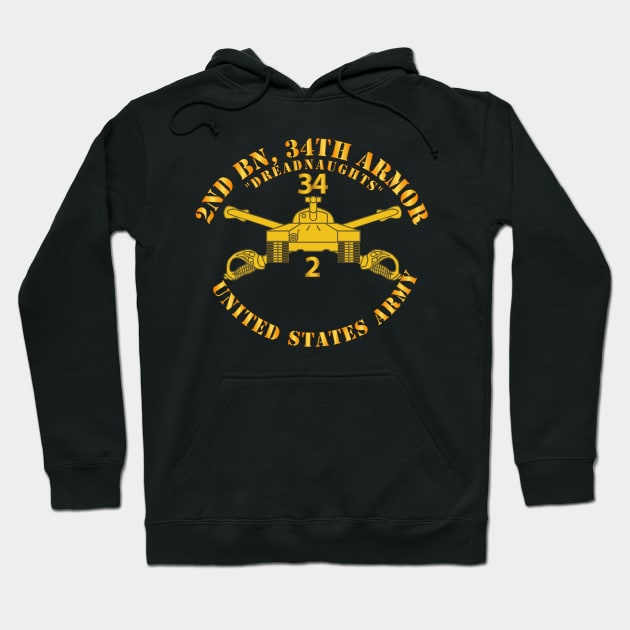 2nd Bn 34th Armor - Dreadnaughts - Armor Branch Hoodie by twix123844